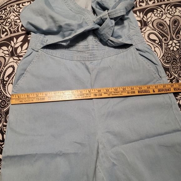 Jack by BB Dakota Suko Blue Chambray Jumpsuit Wide Leg - Picture 15 of 16